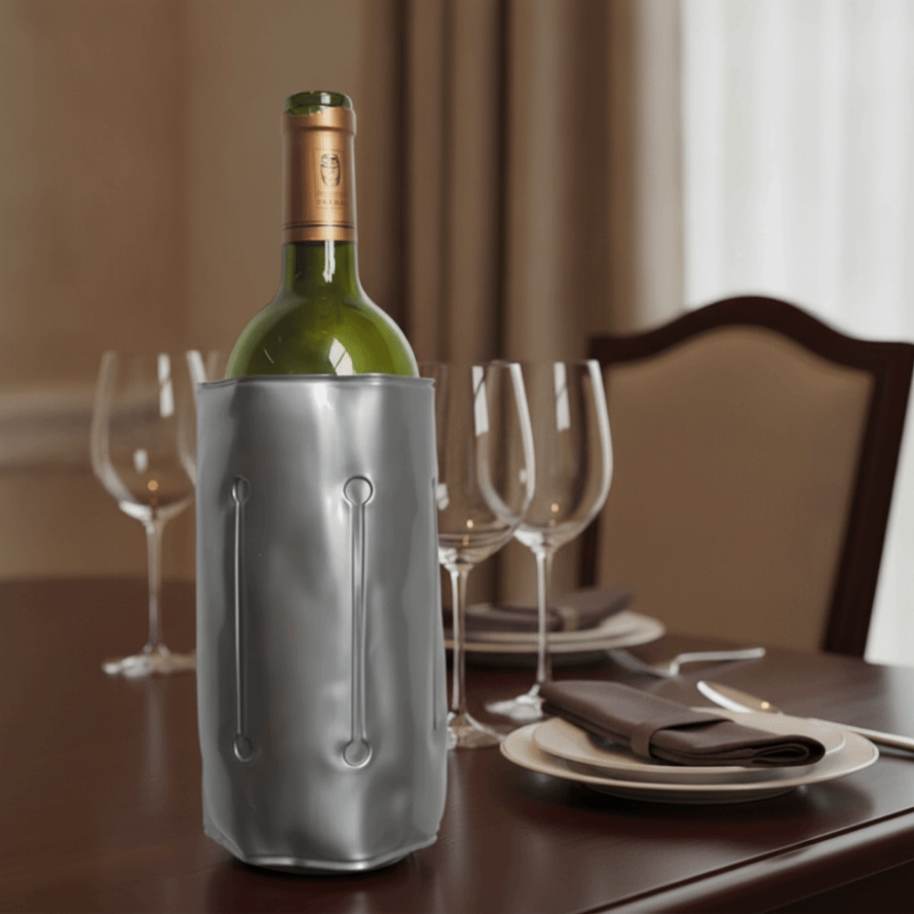 Reusable Wine Cooler Bag Gray  - đánh giá và giá Wine Chiller Sleeve