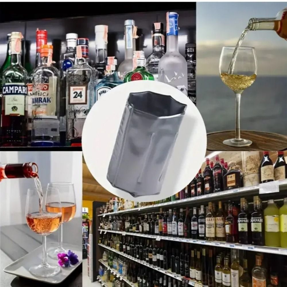 Reusable Wine Cooler Bag Gray  - đánh giá và giá Wine Chiller Sleeve