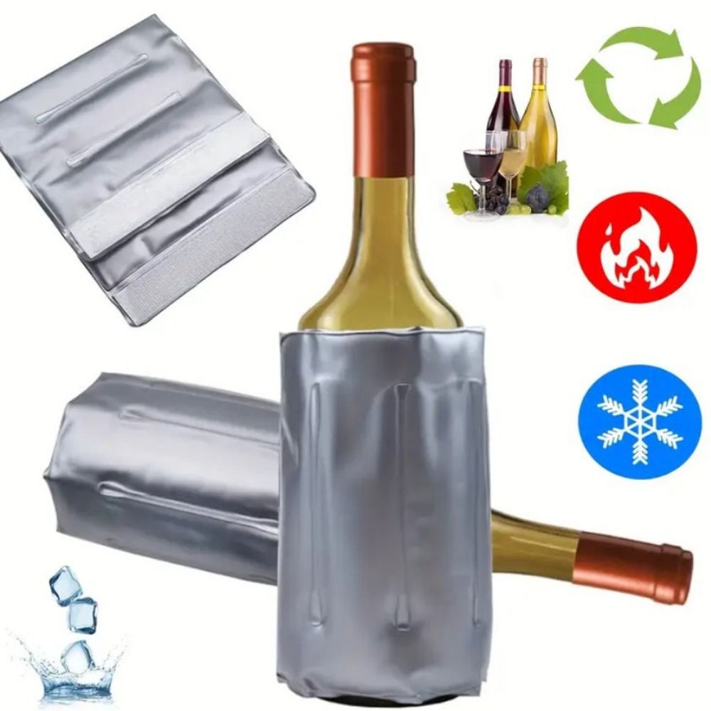 Reusable Wine Cooler Bag Gray  - đánh giá và giá Wine Chiller Sleeve