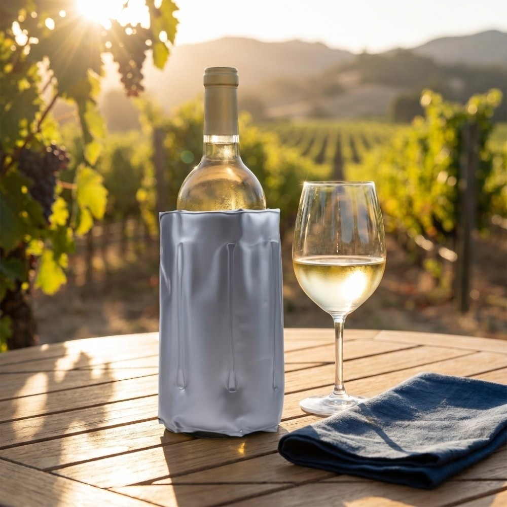 Reusable Wine Cooler Bag Gray  - đánh giá và giá Wine Chiller Sleeve