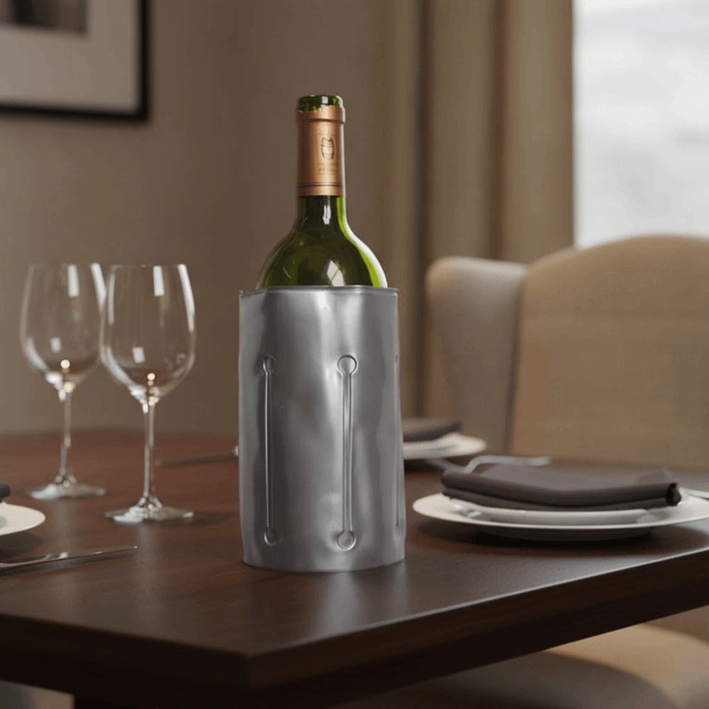Reusable Wine Cooler Bag Gray  - đánh giá và giá Wine Chiller Sleeve
