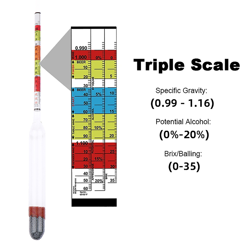 Triple Scale Hydrometer Home B - đánh giá và giá Wine Beer And Cider