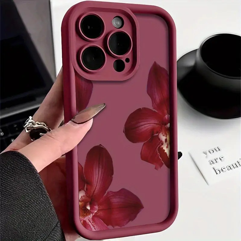Wine Red Orchid Flower Pattern - đánh giá và giá Wine & Beer Shop